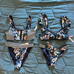 Tart Collections bikini’s.  Floral print.  Navy xs/s
